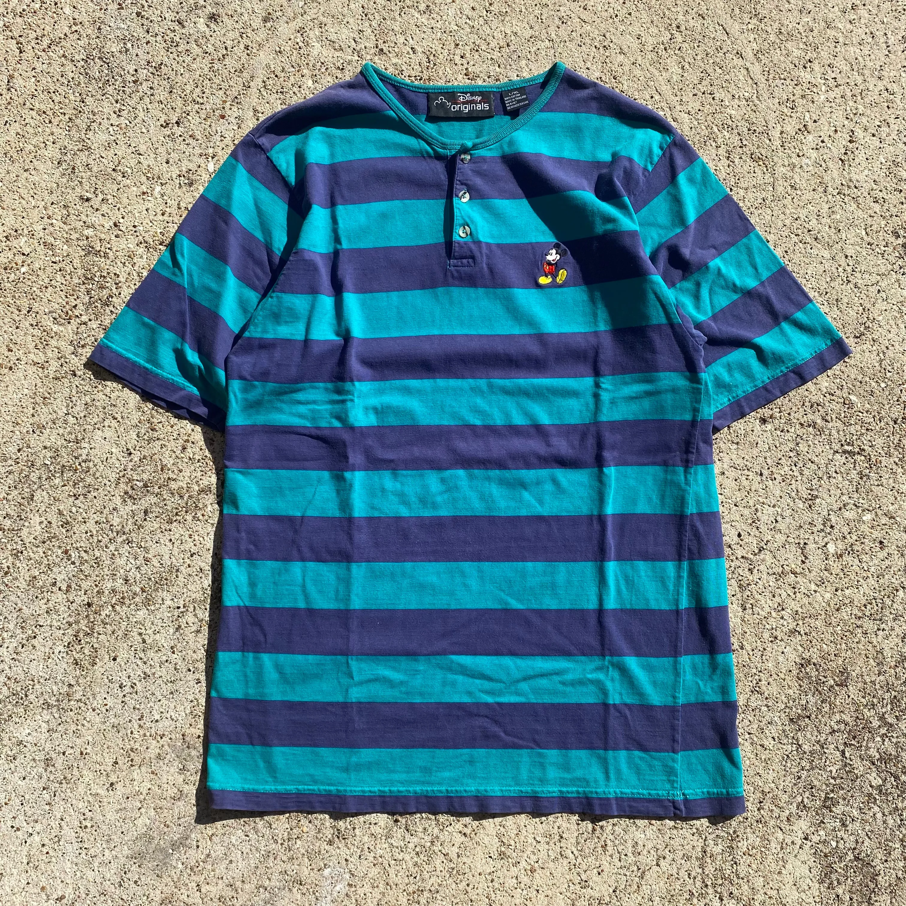 1990s Mickey Mouse Vintage Horizontal Striped T-shirt