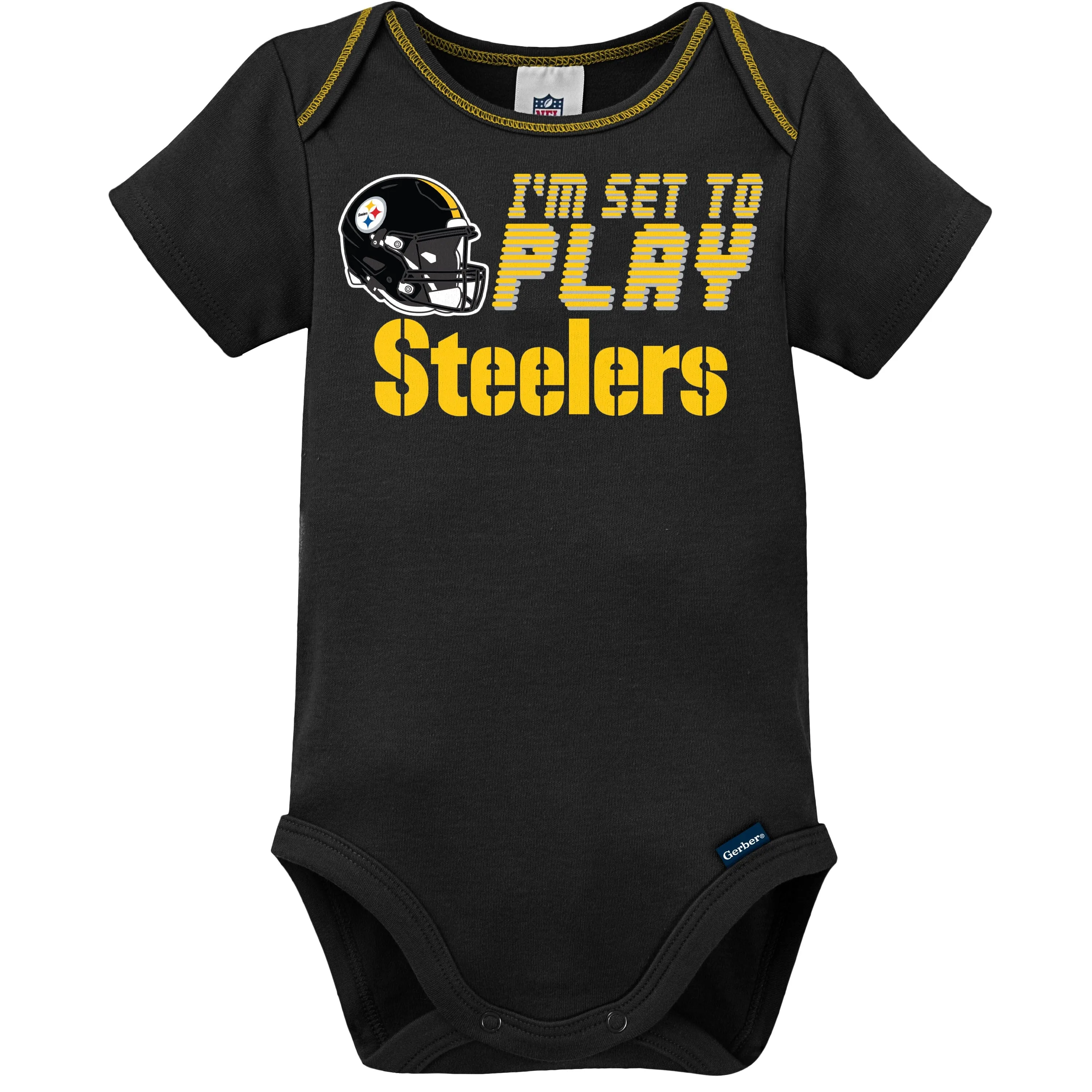 3-Piece Baby Boys Pittsburgh Steelers Bodysuit, Sleep 'N Play, and Cap Set