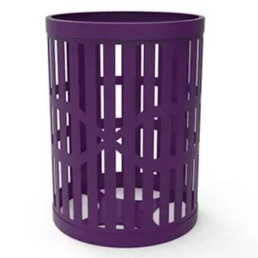 32 Gallon Trash Receptacle - Slatted Steel