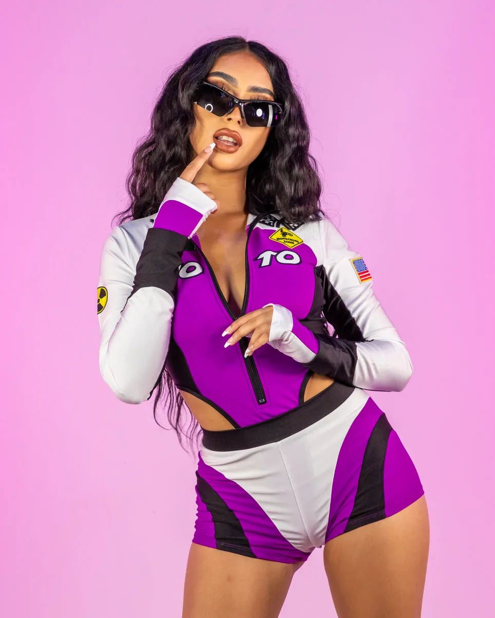 5pc Purple Moto Mami Costume