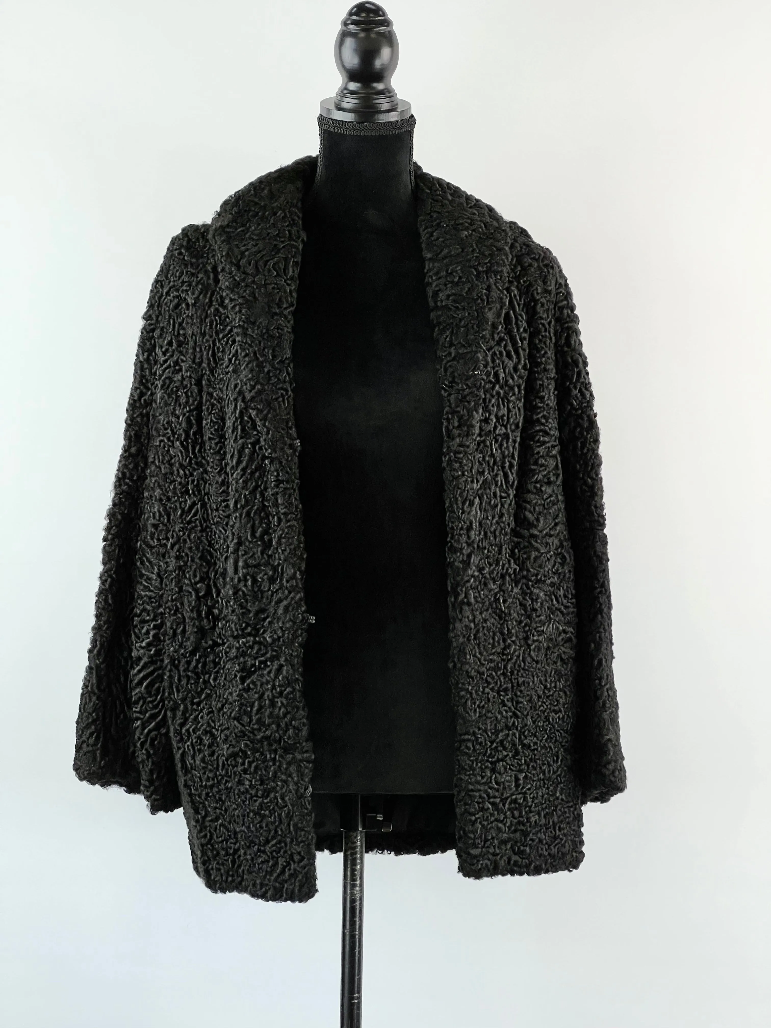 60's Black Persian Lamb Coat - AU12