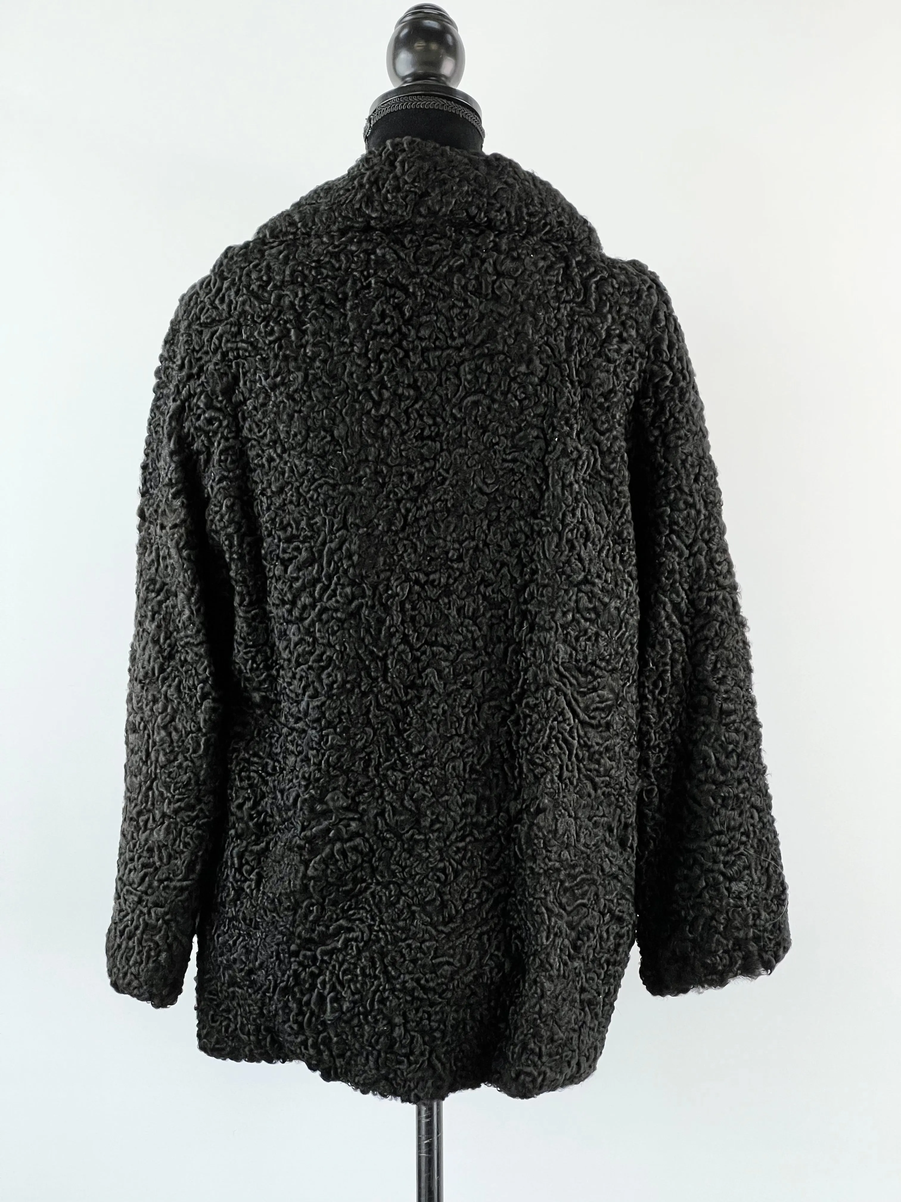 60's Black Persian Lamb Coat - AU12