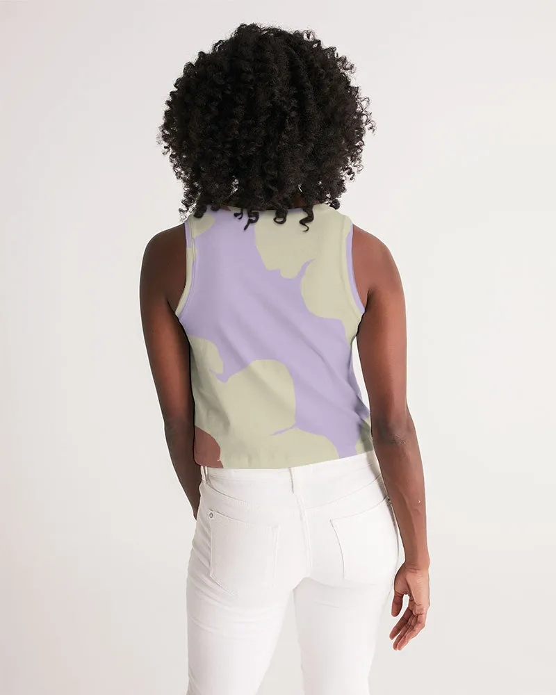 Abstract Flowers Lilac Women's Cropped Tank