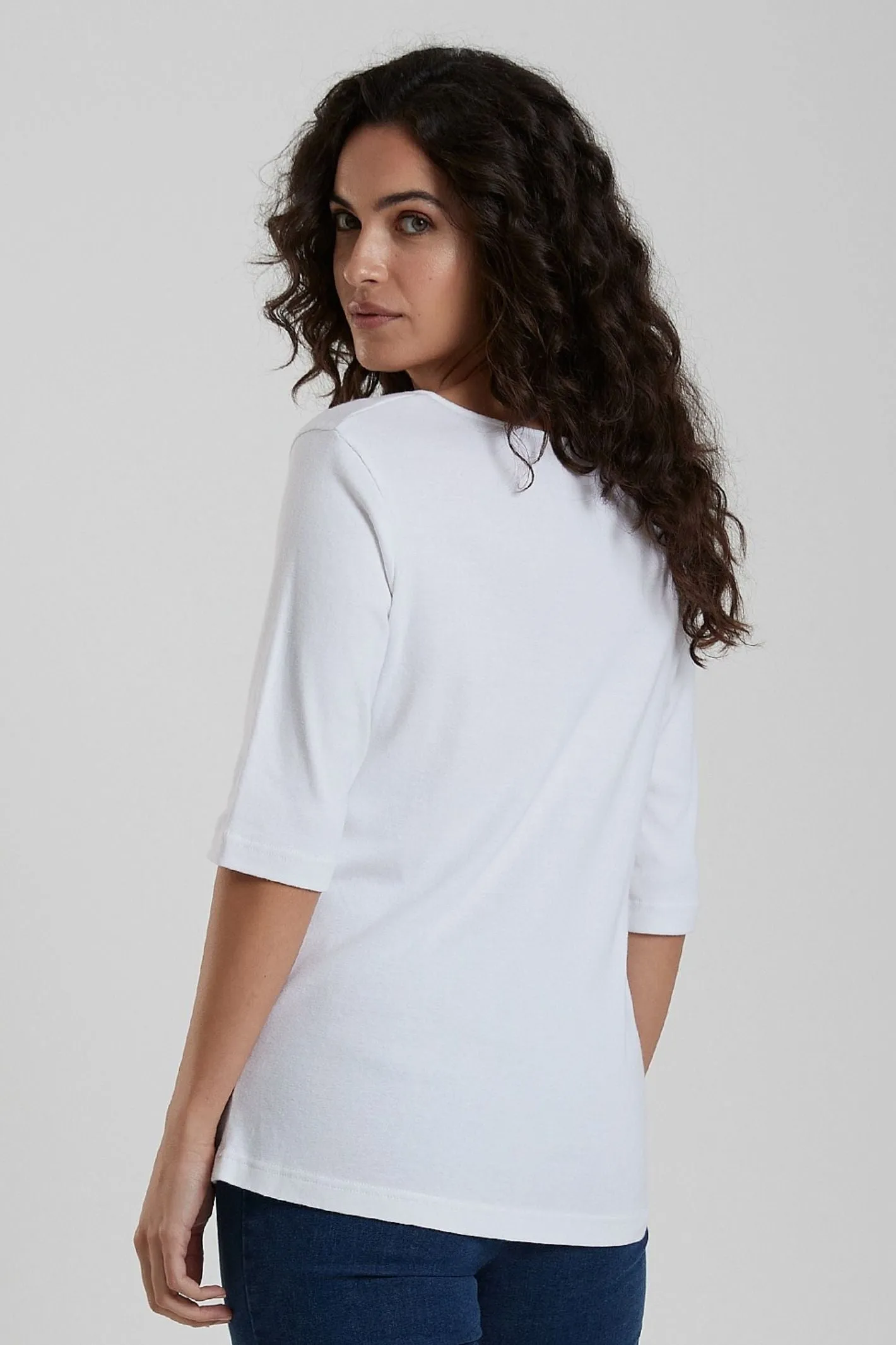 Adini 312508 Sandi White Henley Style Top