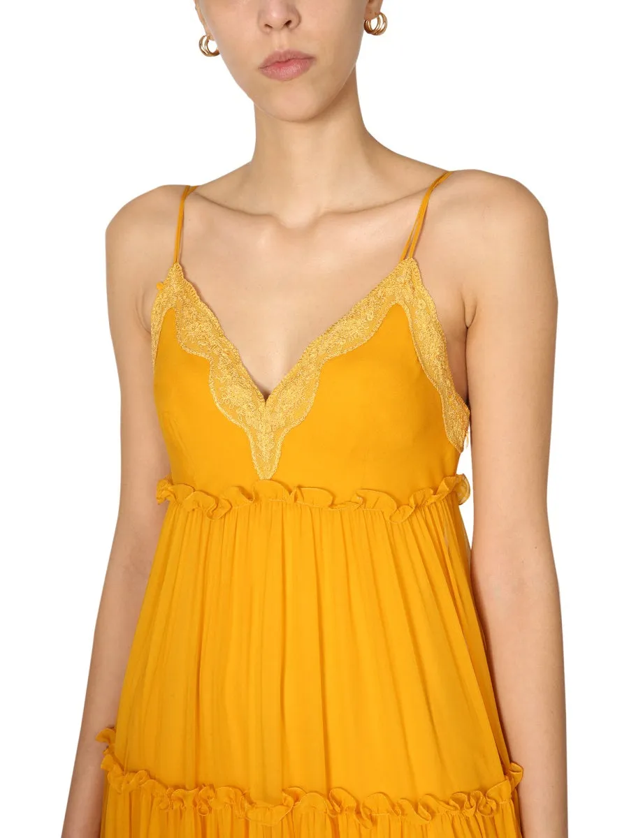 Alberta Ferretti Chiffon Slip Dress