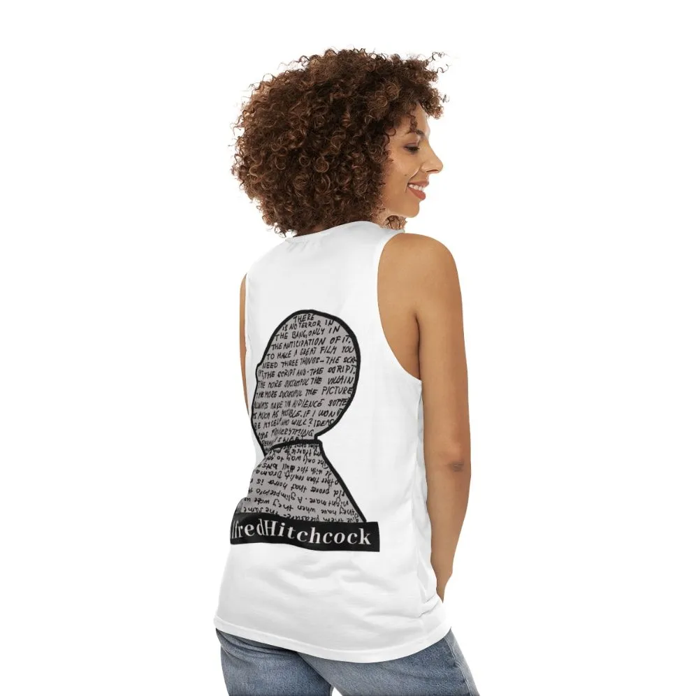 Alfred Hitchcock Grey Unisex Tank Top | Movie Apparel