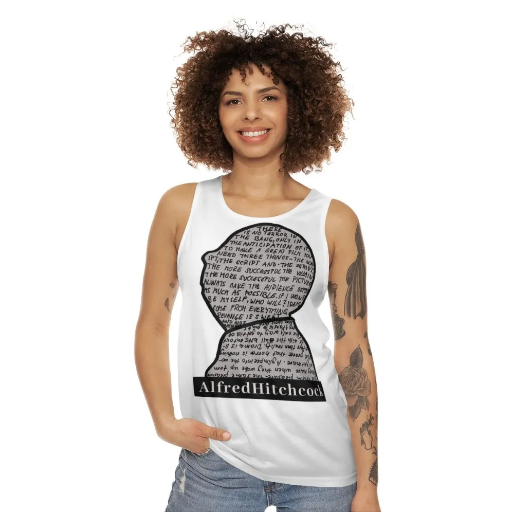 Alfred Hitchcock Grey Unisex Tank Top | Movie Apparel