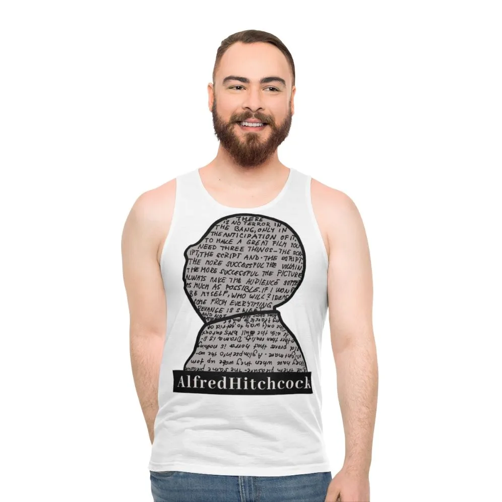 Alfred Hitchcock Grey Unisex Tank Top | Movie Apparel