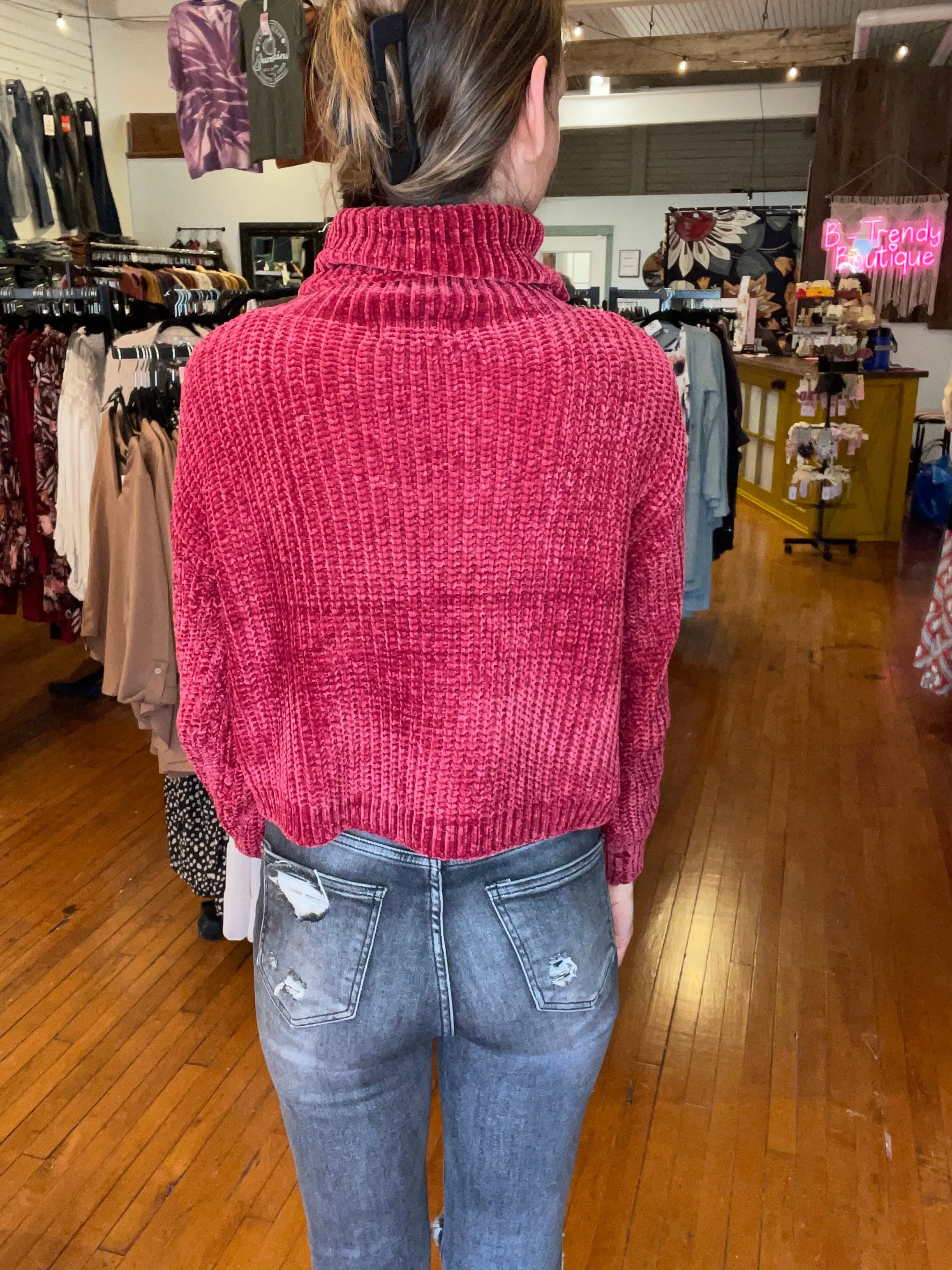 Bernetta Chenille Turtleneck Sweater