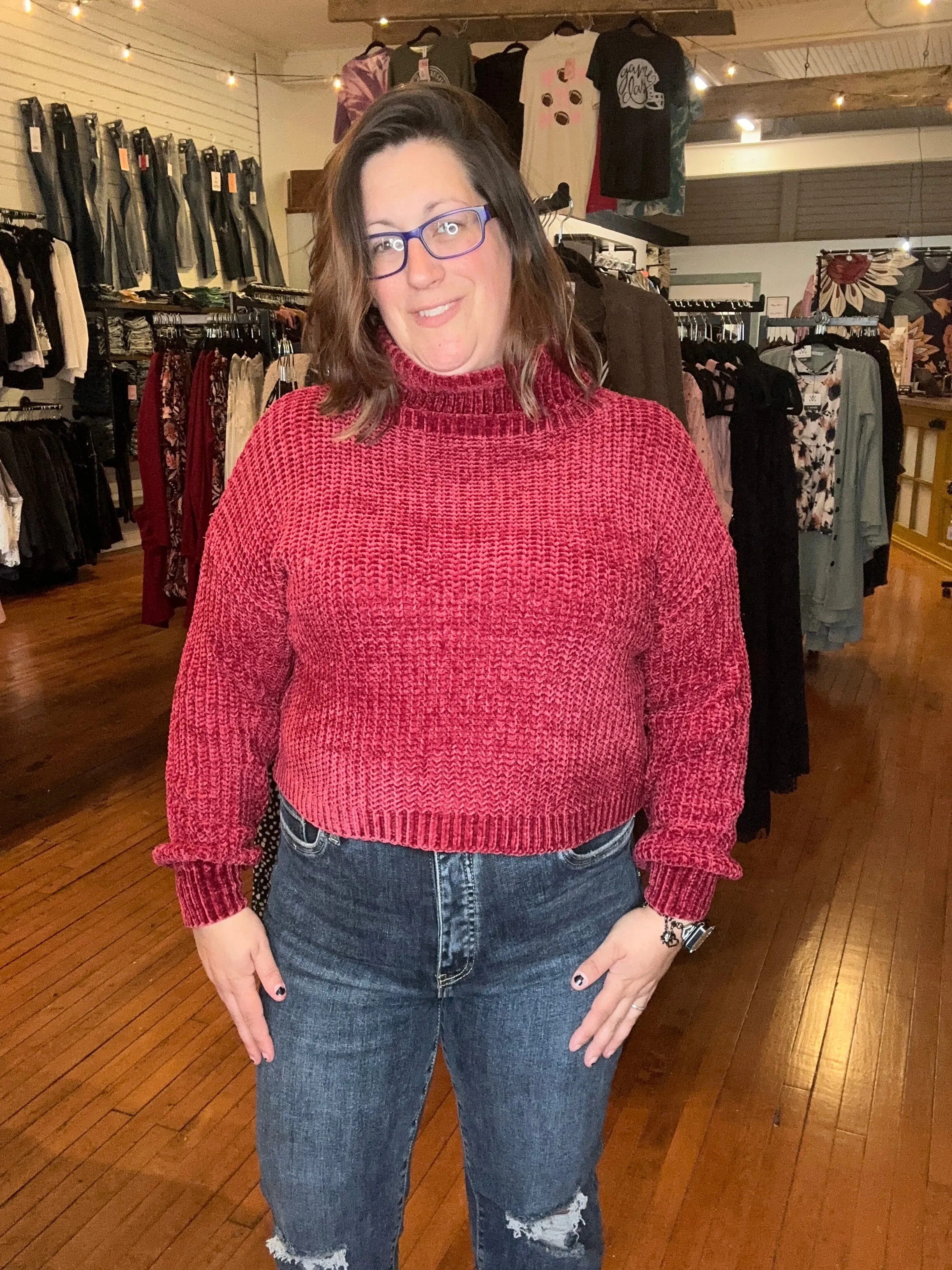 Bernetta Chenille Turtleneck Sweater