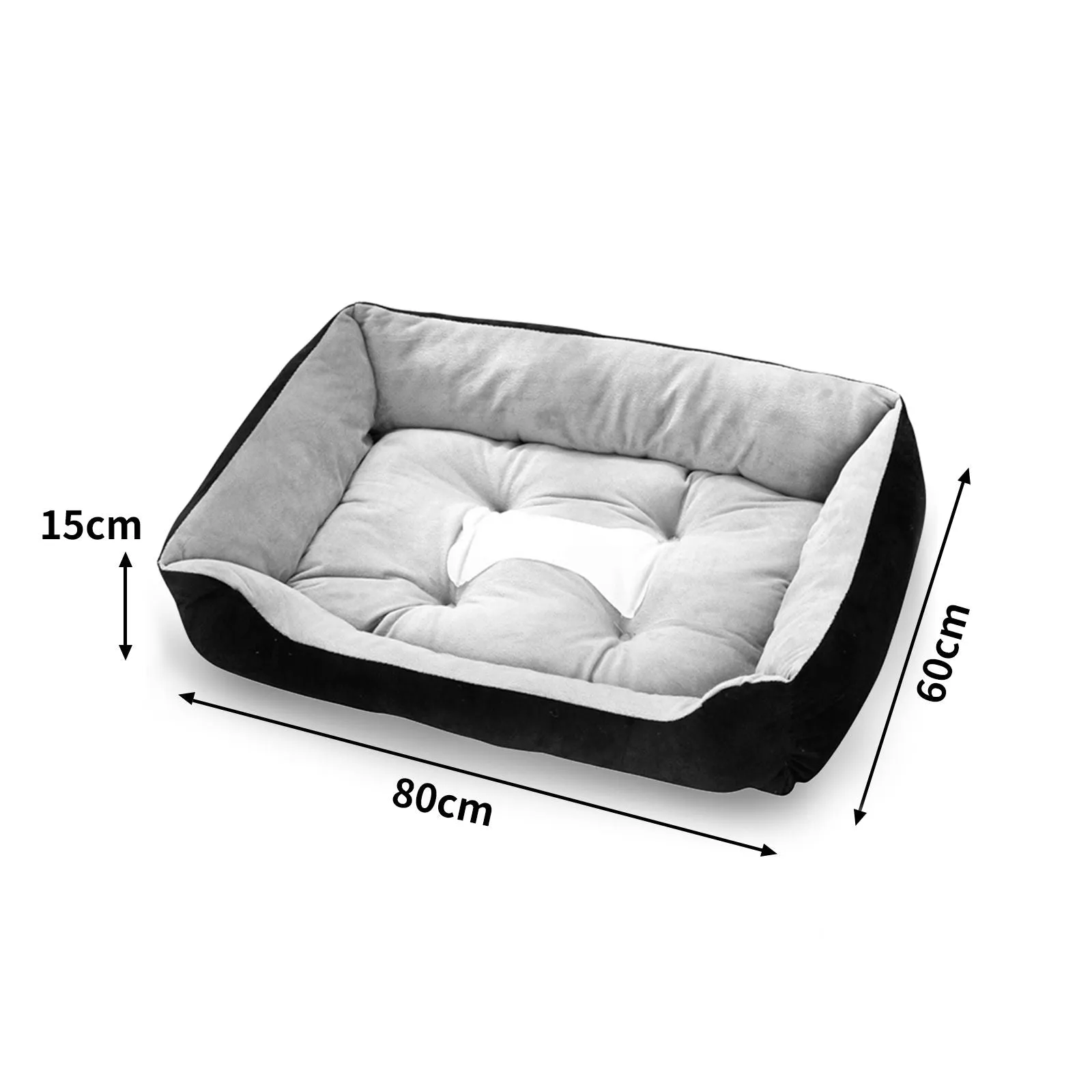 Black Large Dog Calming Bed, Soft Washable, Non-Slip - PawFriends