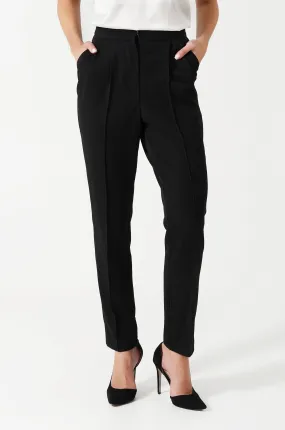 Black pegged high waist pants