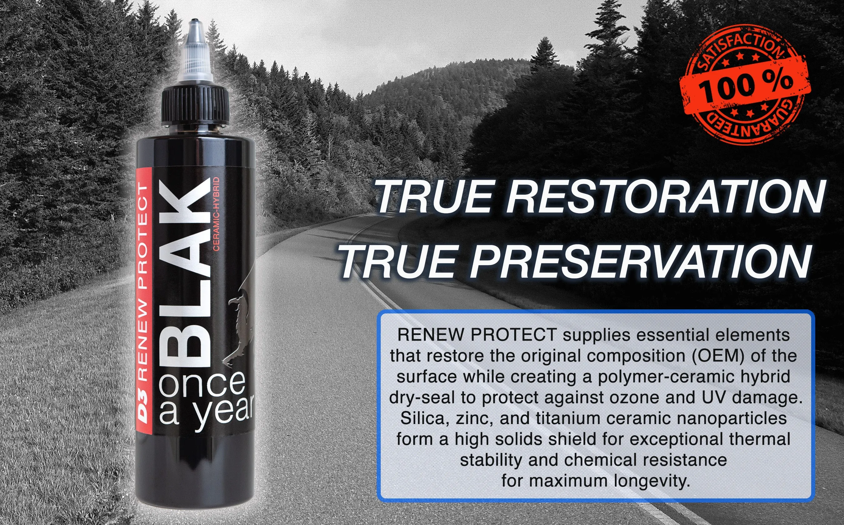 BLAK Full Kit, Semi-Permanent Protectant | Ceramic Hybrid OEM Restoration, Dry Rot Prevention, Car, RV, Aircraft, Motorcycle, ATV & Golf Cart | DRY-SEAL SAFE!