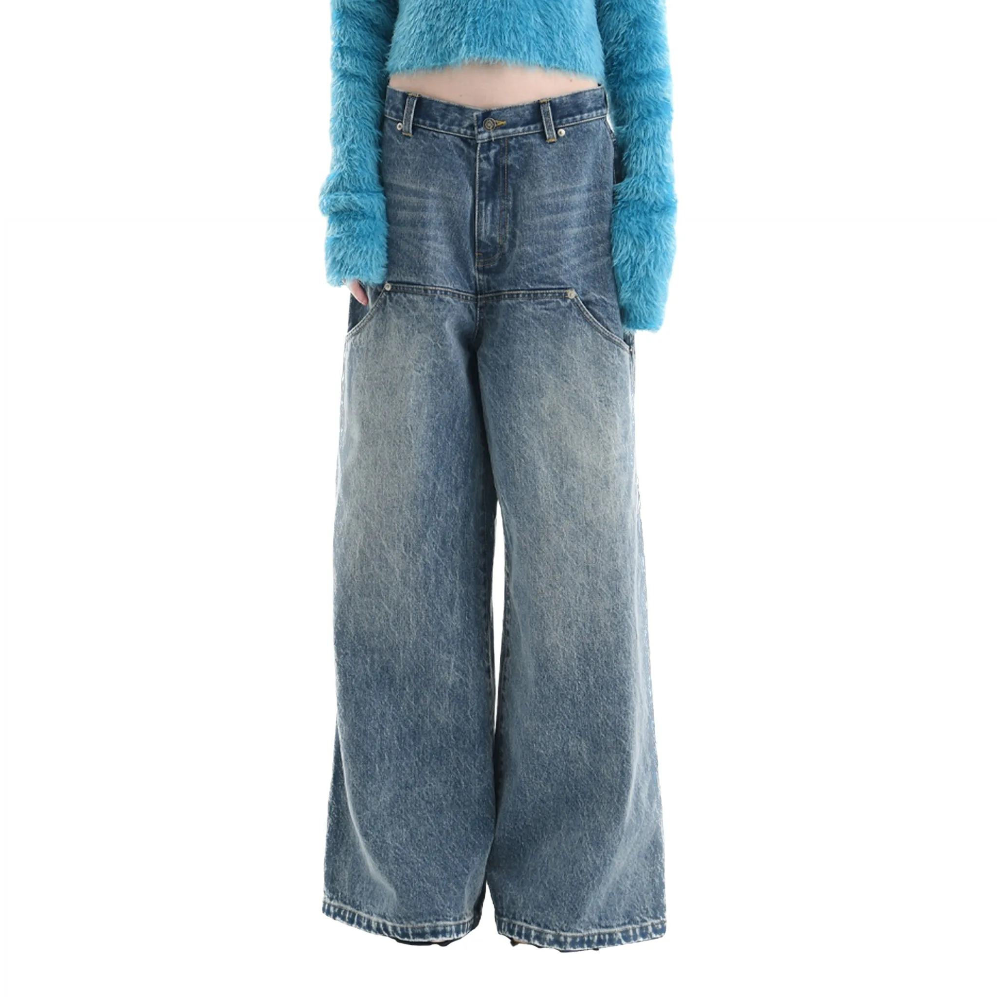 Blue Ultra Wide-Leg Jeans