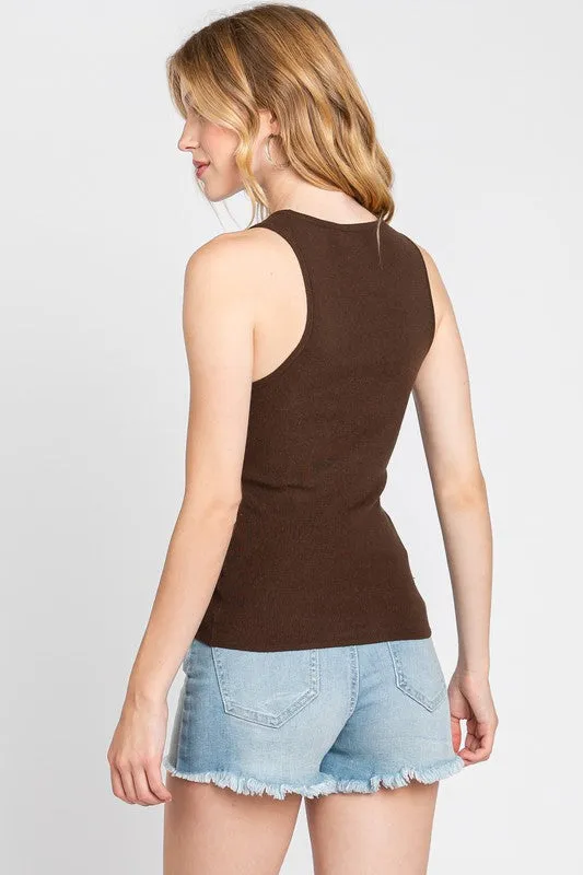 BROWN SWEATER TANK TOP