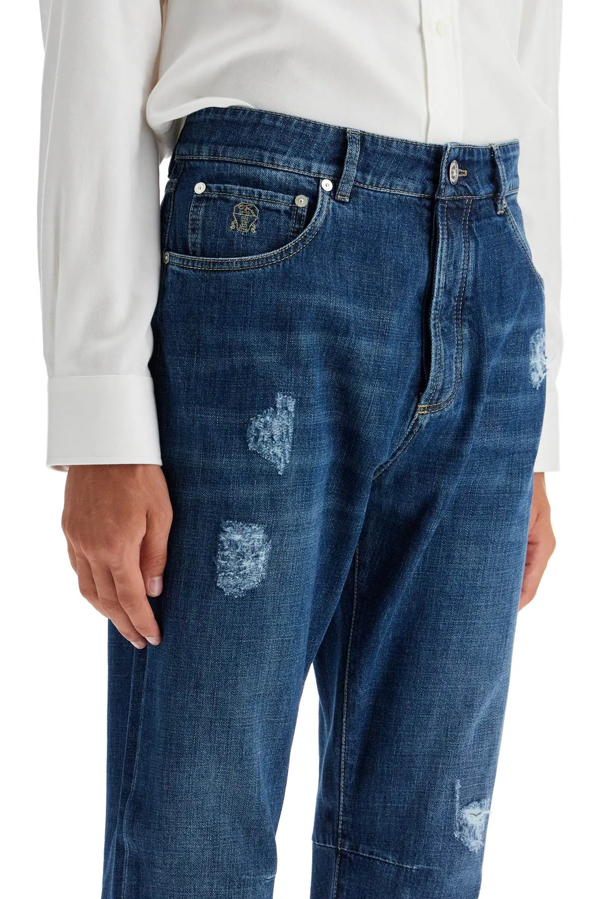 BRUNELLO CUCINELLI "distressed denim leisure fit jeans for