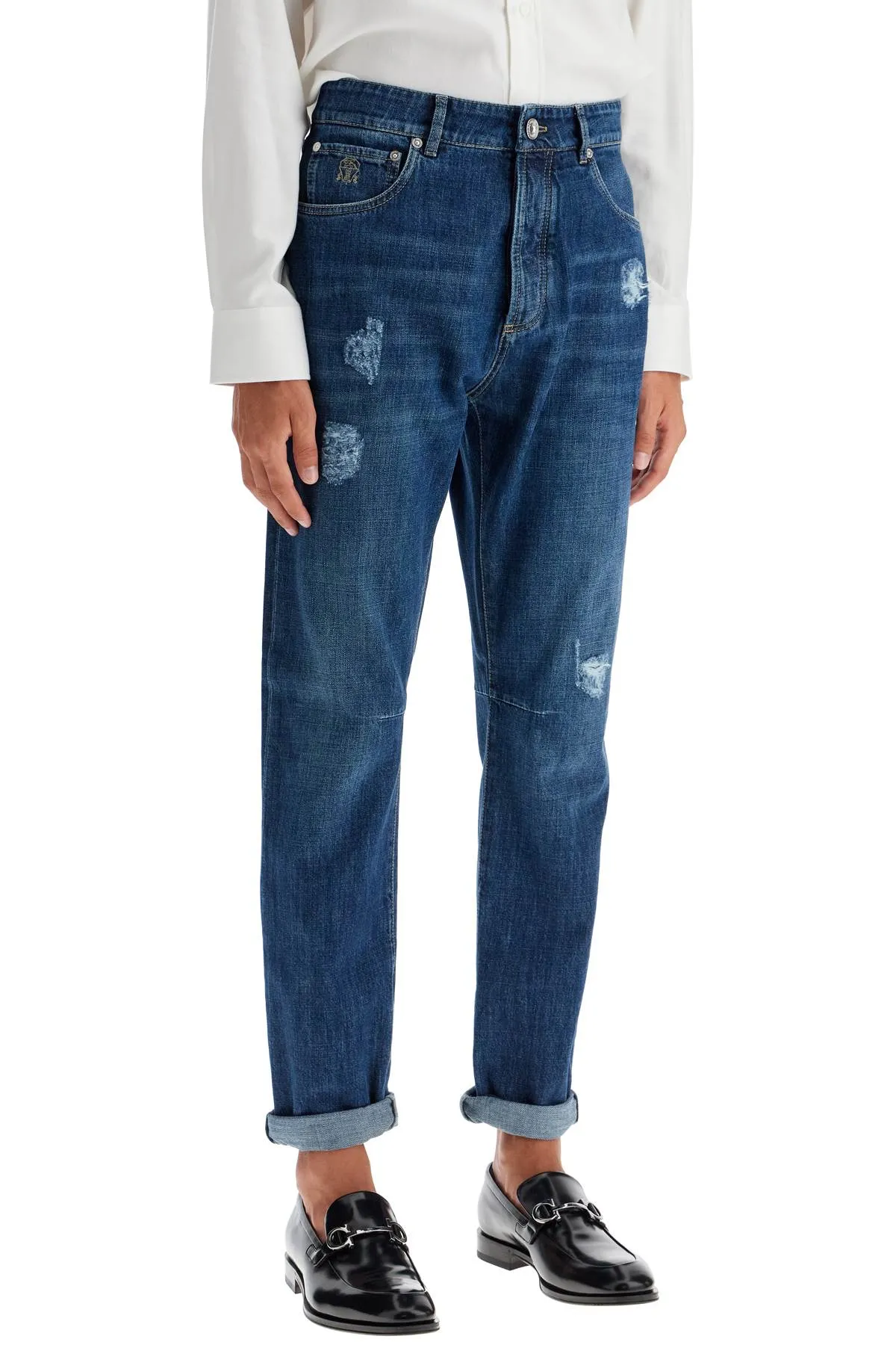 BRUNELLO CUCINELLI "distressed denim leisure fit jeans for