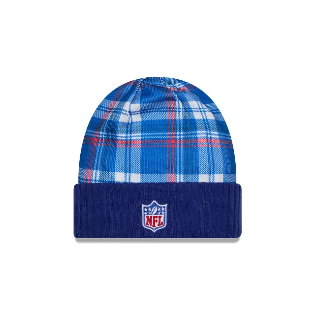 Buffalo Bills NFL New Era Men's Blue 2024 Official Sideline Statement Cuff Knit Hat