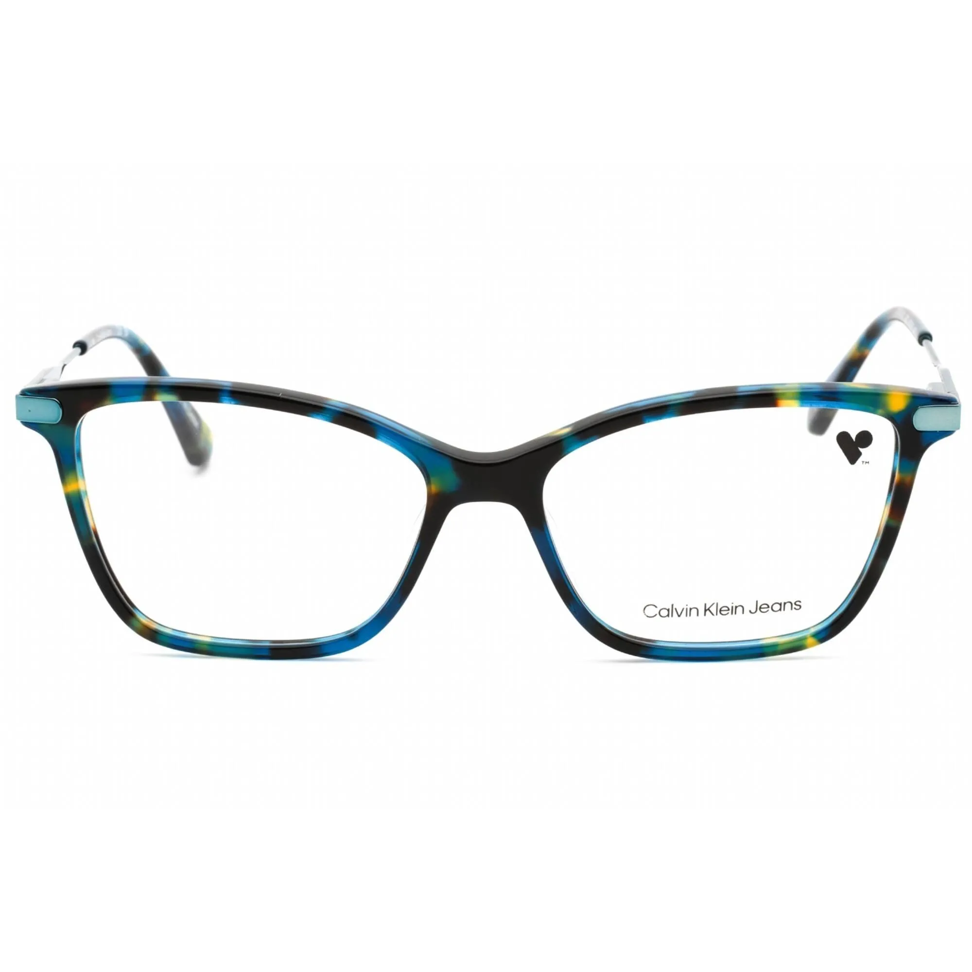 Calvin Klein Jeans Unisex Eyeglasses - Blue Havana Rectangular Frame | CKJ21632 233