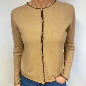 Camel Brown Cashmere Cardigan Medium