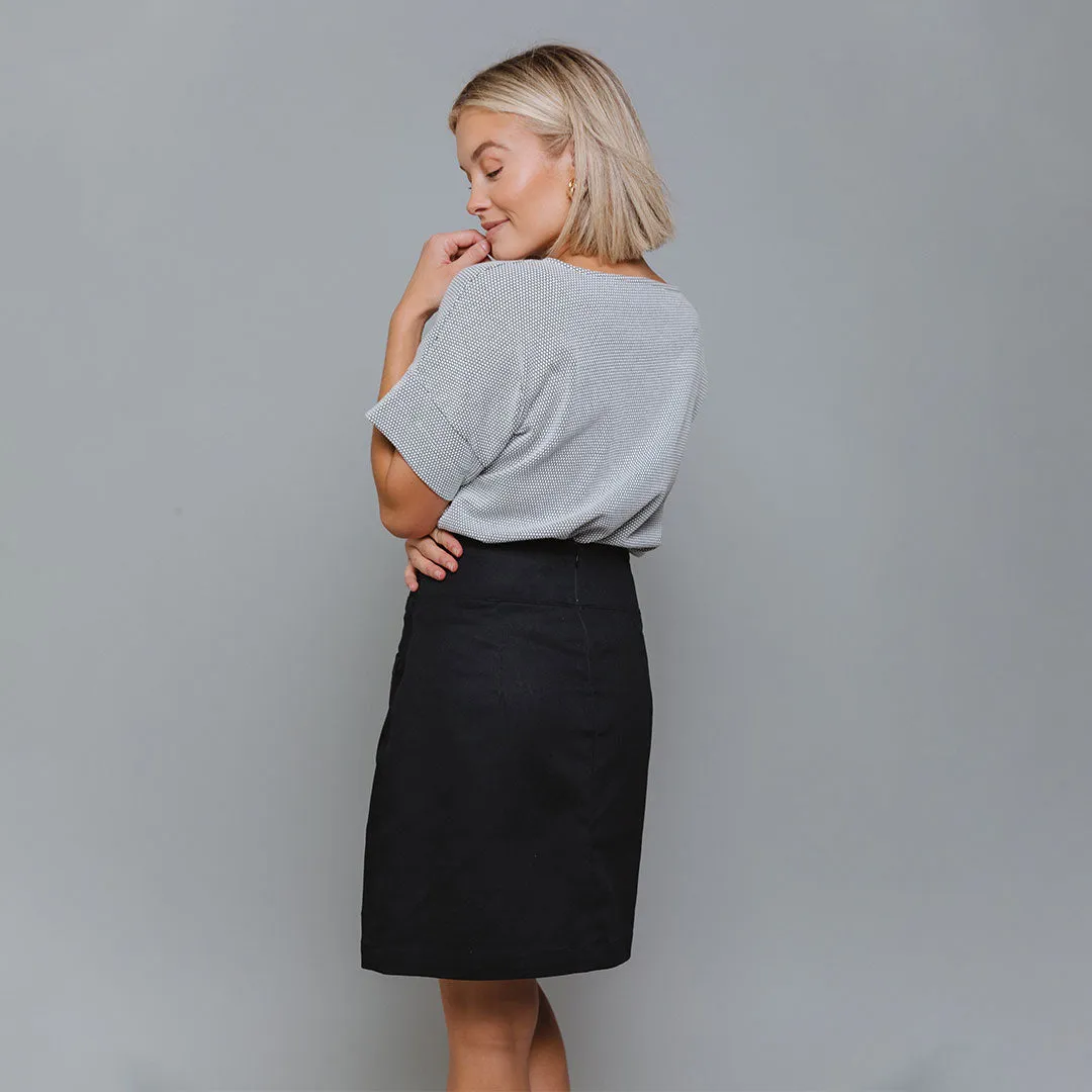 Canvas Skirt, Black Canvas