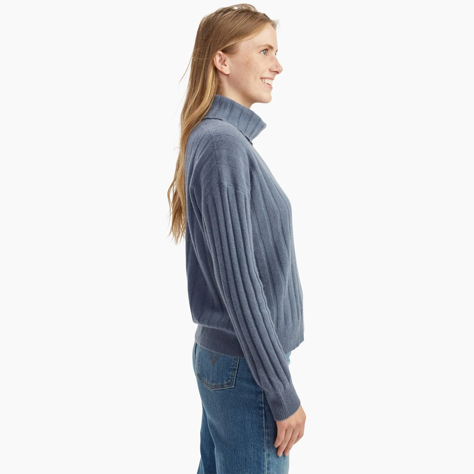 Cashmere Relaxed Ribbed Turtleneck