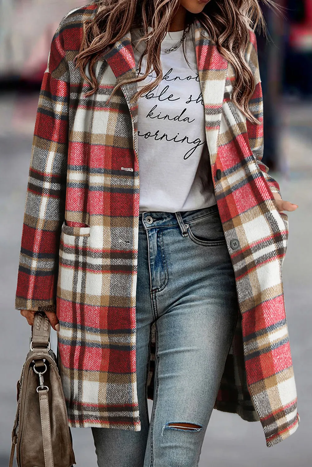 Casual Plaid Coat