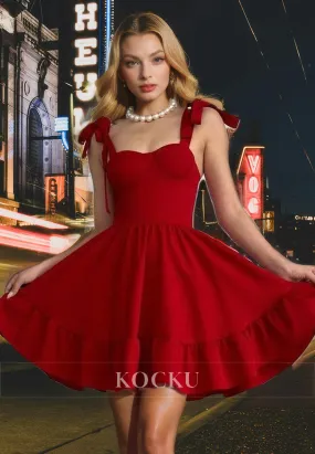 Chic & Modern Straps Square Satin Party Homecoming Dress