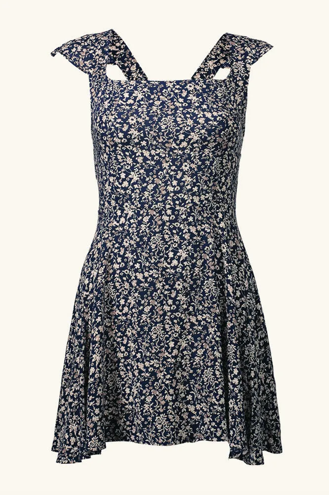 Chic Back Hollow Out Floral Dress