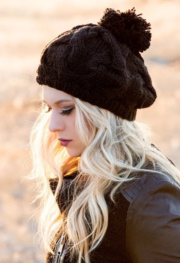 Chunky Knit Pom Pom Beanie