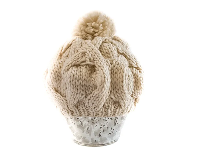 Chunky Knit Pom Pom Beanie