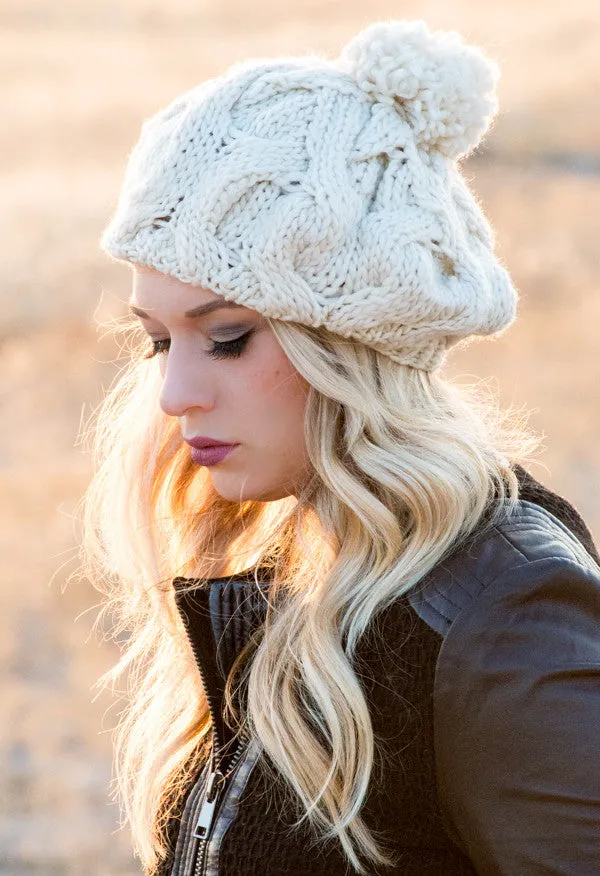 Chunky Knit Pom Pom Beanie