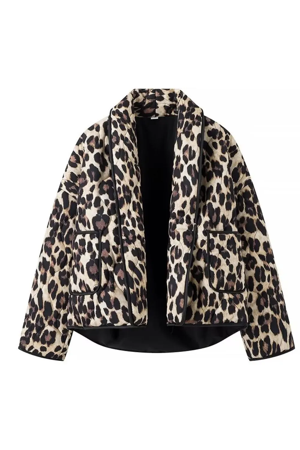 'Claire' Open Front Leopard Print Blouse Jacket