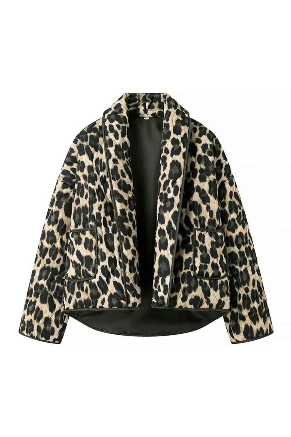 'Claire' Open Front Leopard Print Blouse Jacket