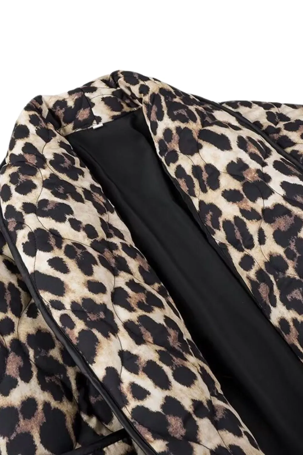 'Claire' Open Front Leopard Print Blouse Jacket