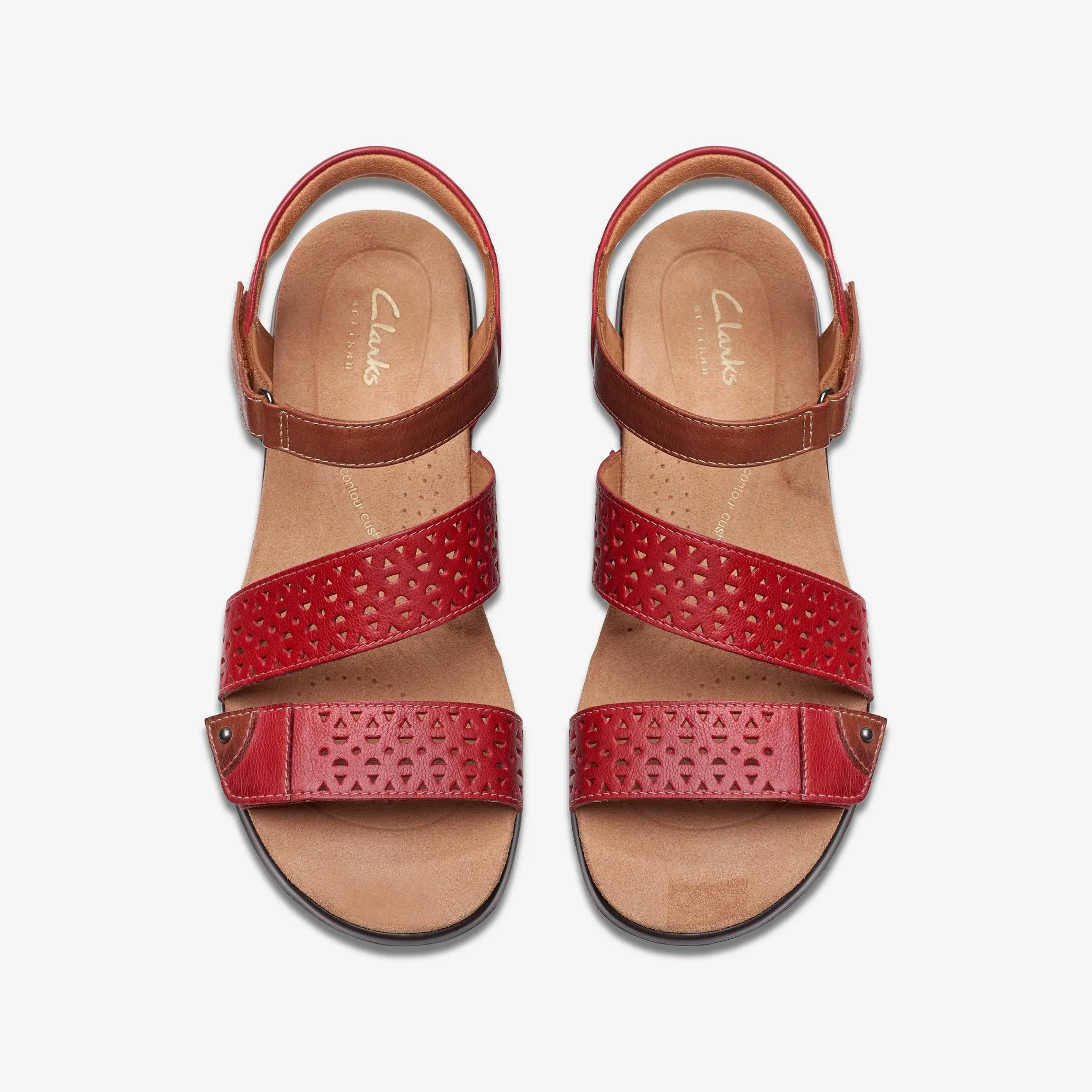 Clarks Kitly Way in Cherry, Navy, & White