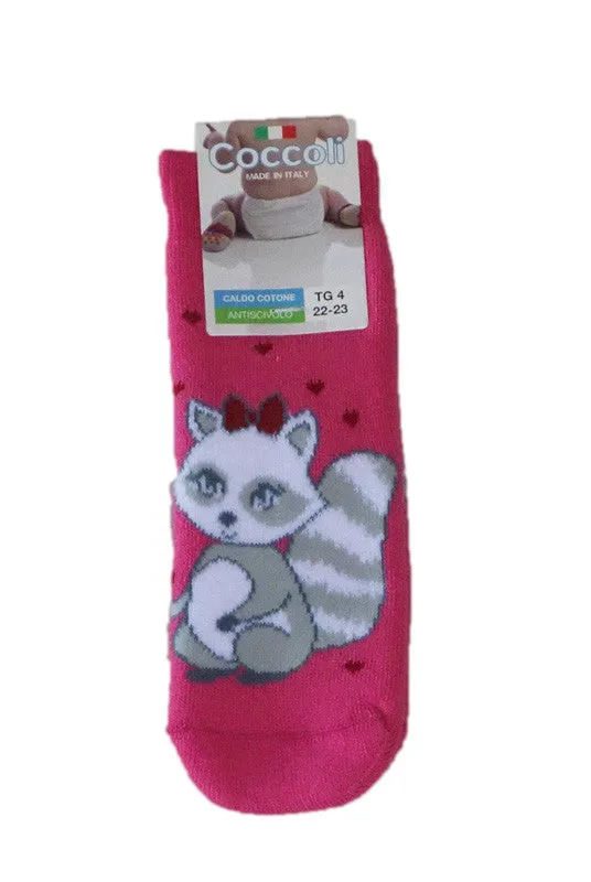 Coccoli Girls Squirrel Cotton Grip Socks