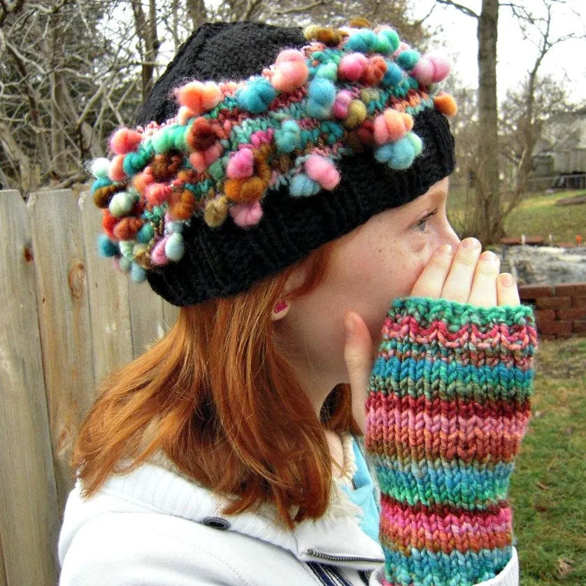 Coils Hat Knitting Pattern, Pattern for Handspun Yarn Art Yarn