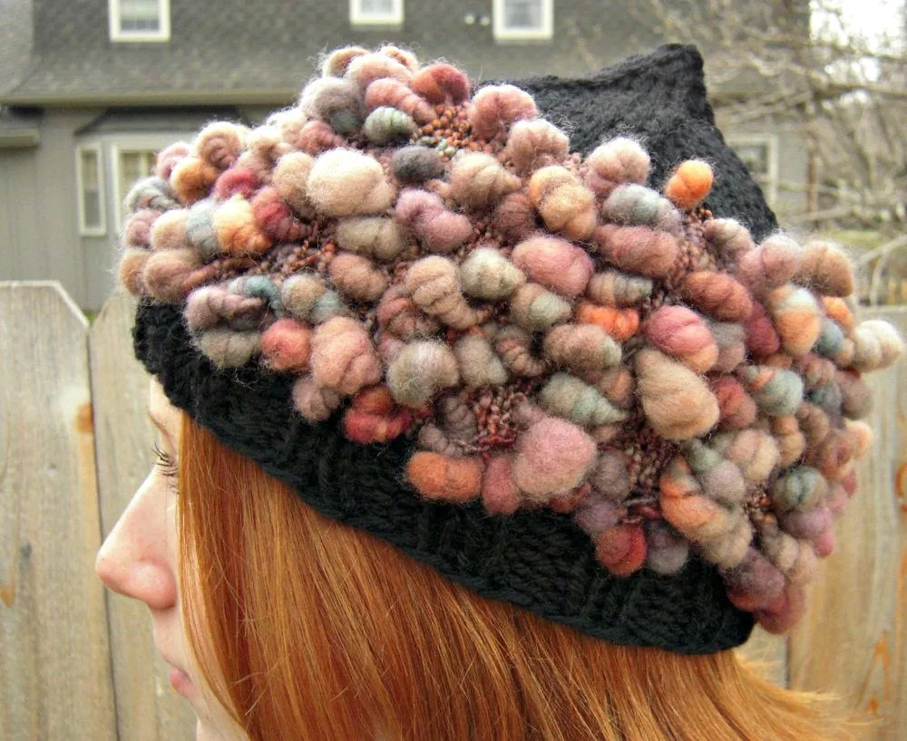 Coils Hat Knitting Pattern, Pattern for Handspun Yarn Art Yarn