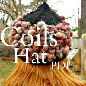 Coils Hat Knitting Pattern, Pattern for Handspun Yarn Art Yarn