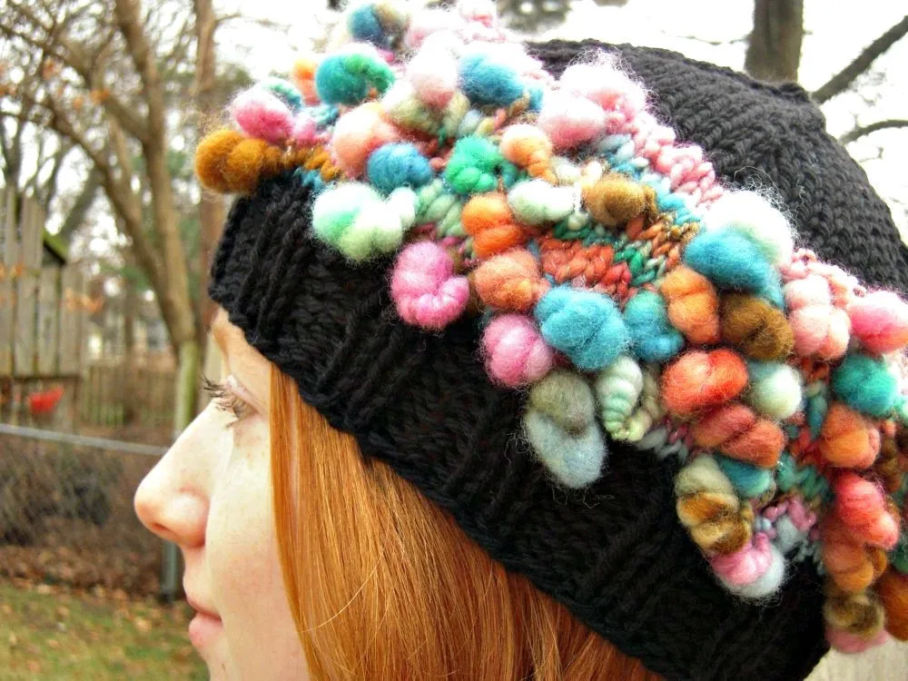 Coils Hat Knitting Pattern, Pattern for Handspun Yarn Art Yarn