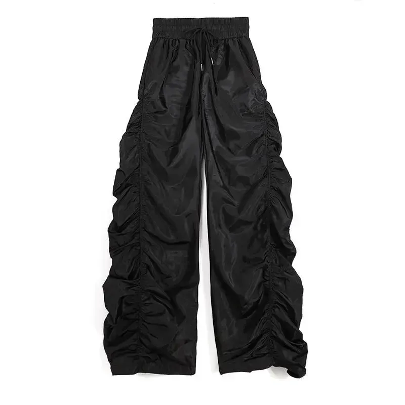 Comfortable Halloween Baggy Black High-Waist Pants