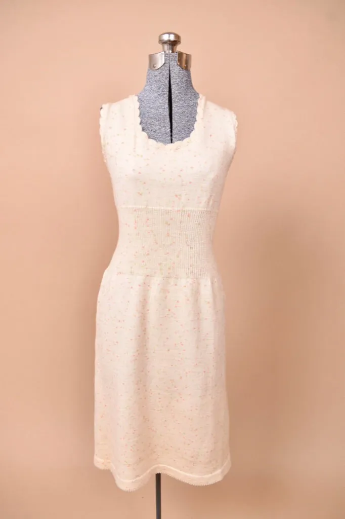 Cream Knit Tank Dress, S/M