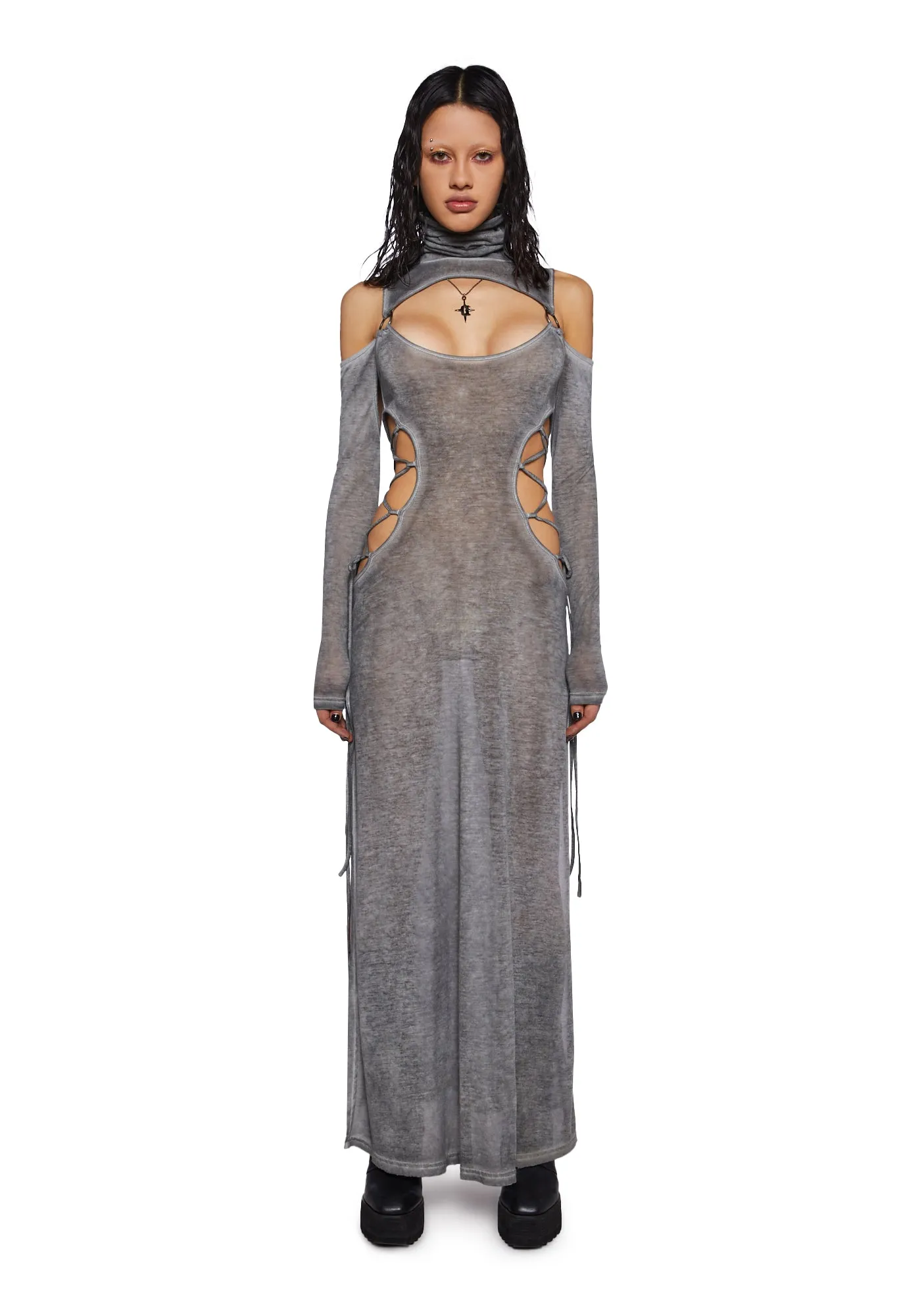 Crossfade Lace Up Maxi Dress