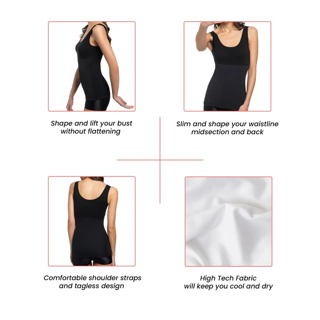 Curves Slimming Tank Top with Shaping Tummy Control - 6900