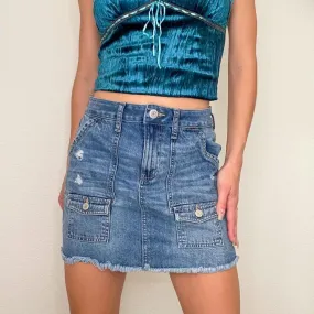 Denim Y2K Cargo Mini Skirt