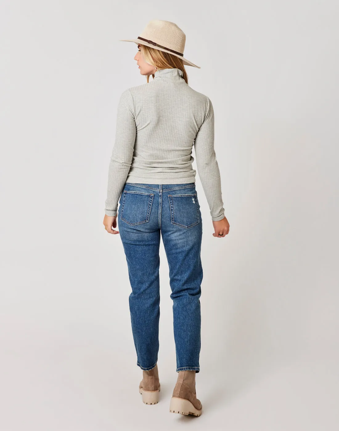 Denise Turtleneck: Grey Heather - FINAL SALE