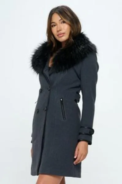 Dream On Adele Coat - Dark Grey -