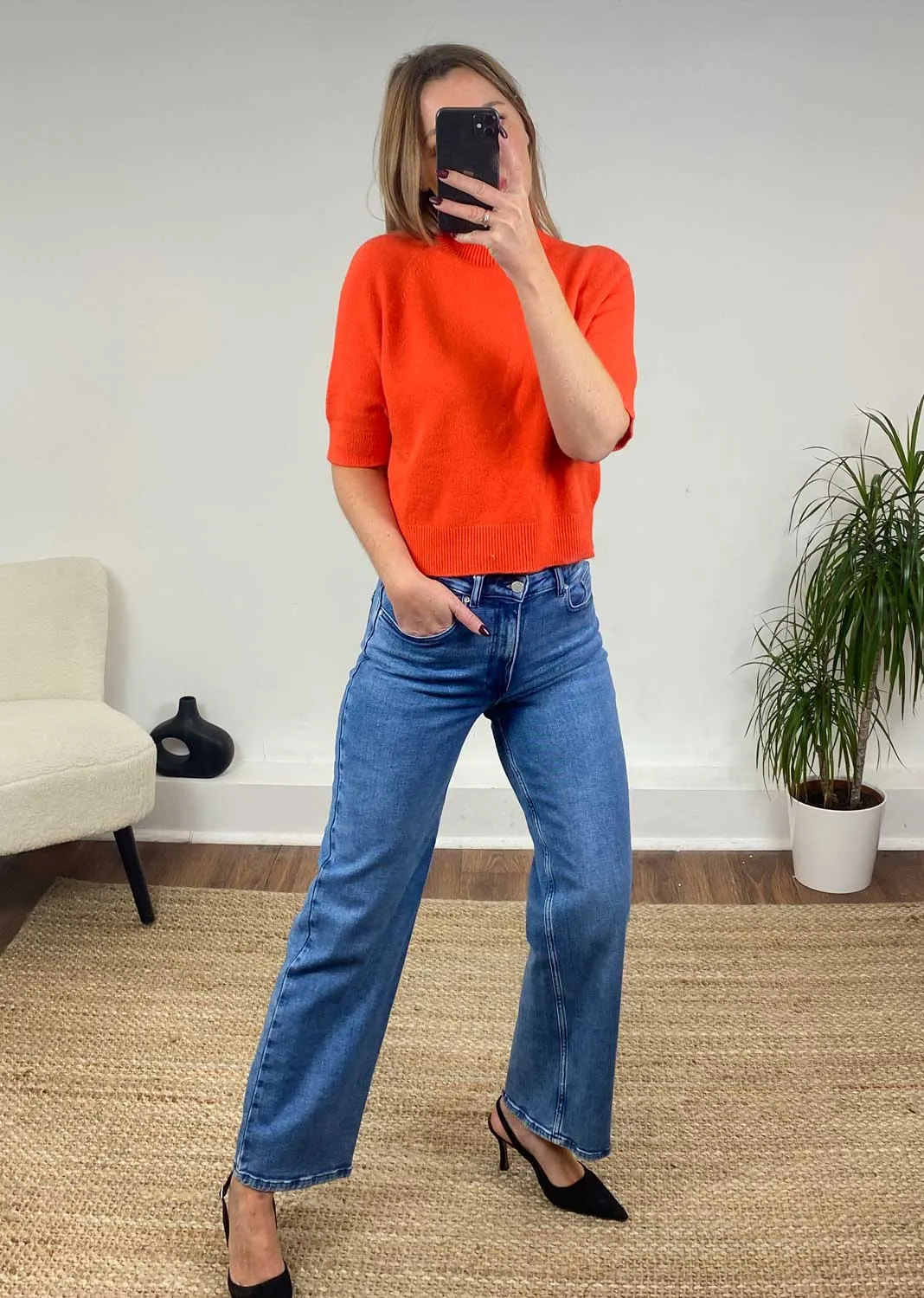 Elle Soft Knit Top in Orange