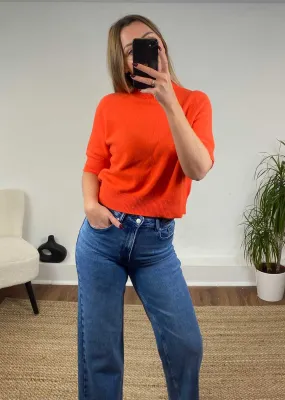 Elle Soft Knit Top in Orange